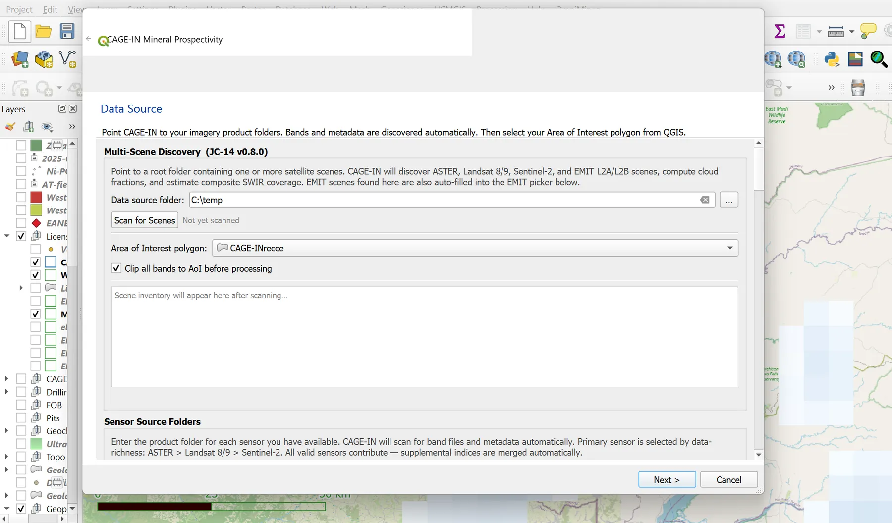 CAGE-IN Mineral Prospectivity landing page